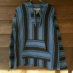 Original Senor Lopez Baja sweater hoodie blue black S boho surfer